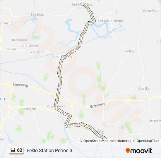 62 bus Line Map