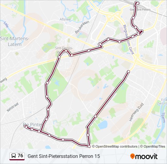 76 bus Line Map