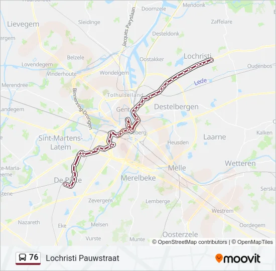 76 Bus Line Map