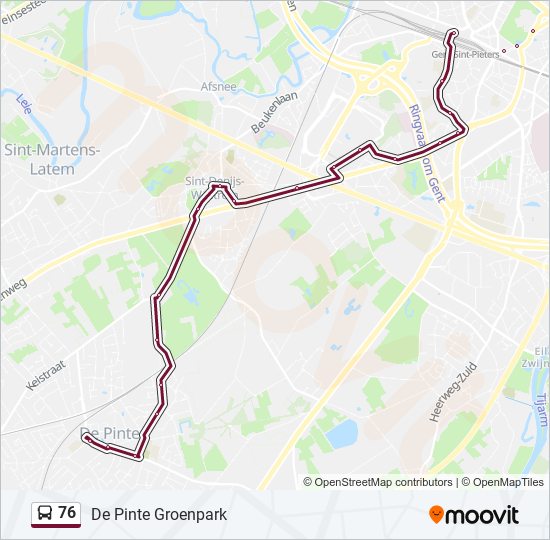 76 bus Line Map