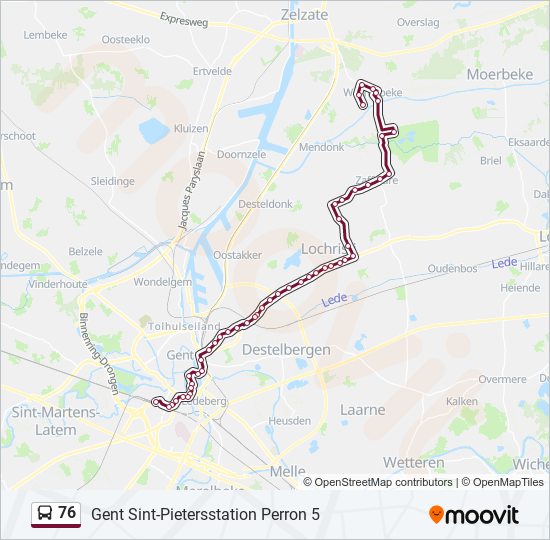 76 bus Line Map