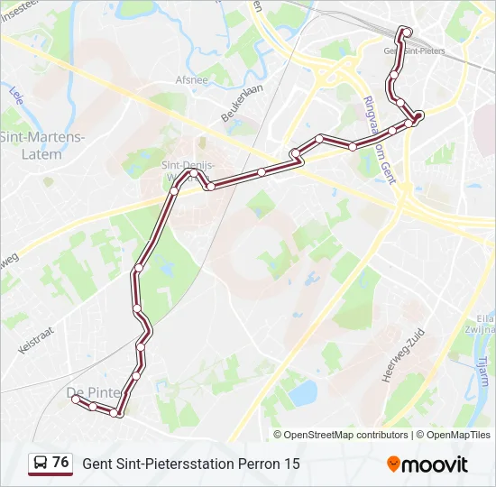 76 Bus Line Map