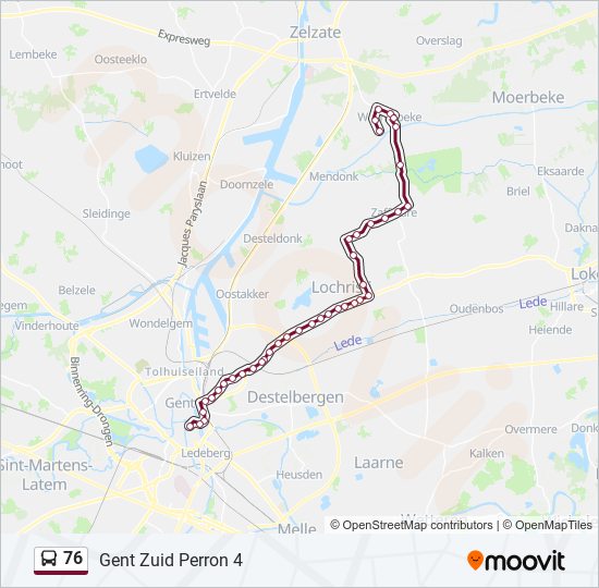 76 bus Line Map