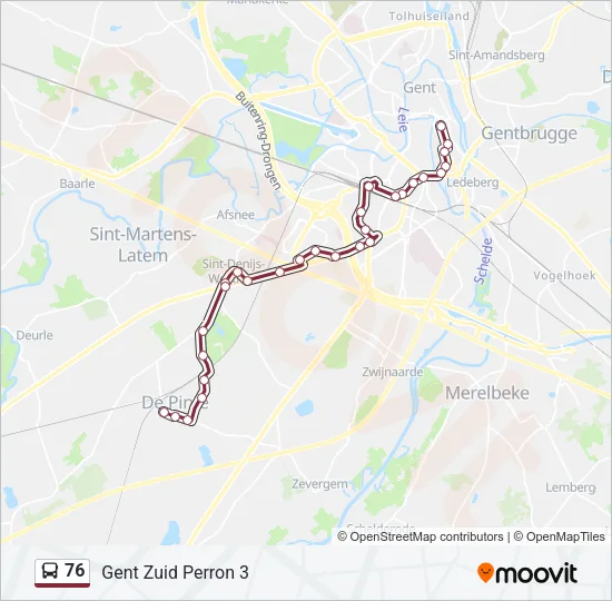 76 Bus Line Map