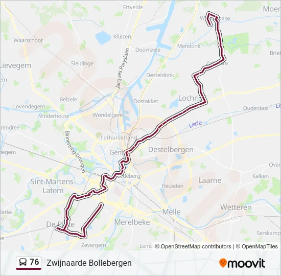 76 Bus Line Map