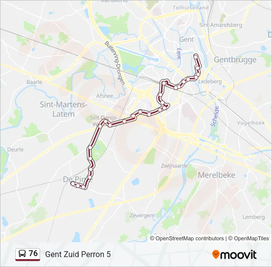 76 Bus Line Map