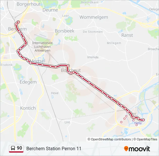 90 Bus Line Map