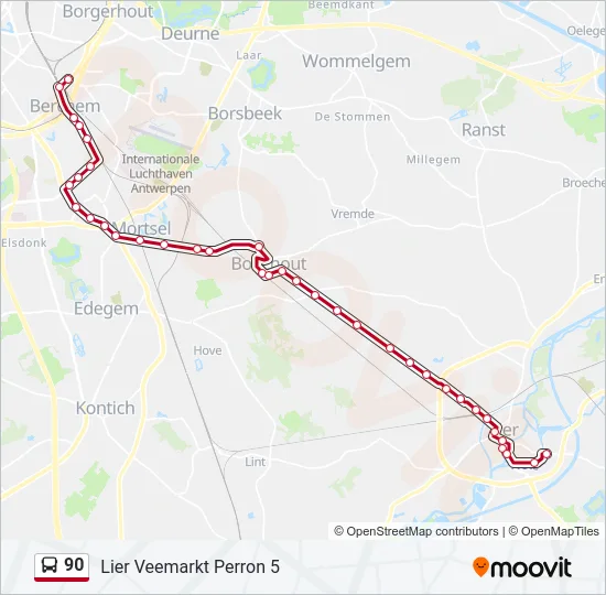 90 Bus Line Map