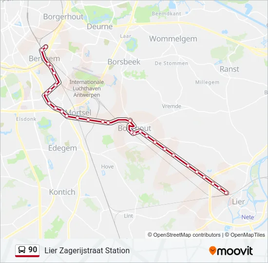 90 Bus Line Map