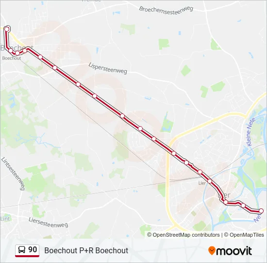 90 Bus Line Map