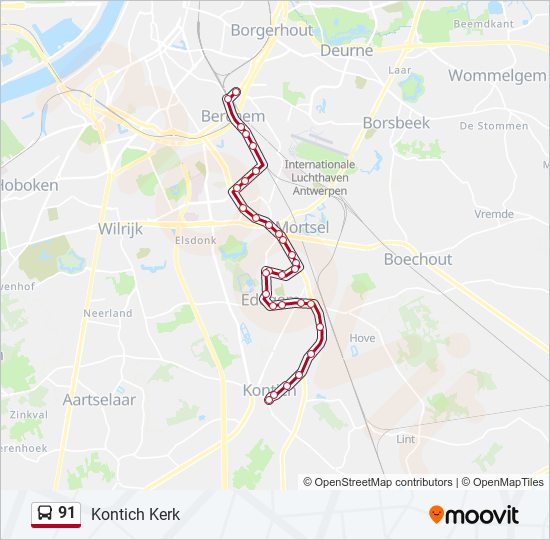 91 bus Line Map