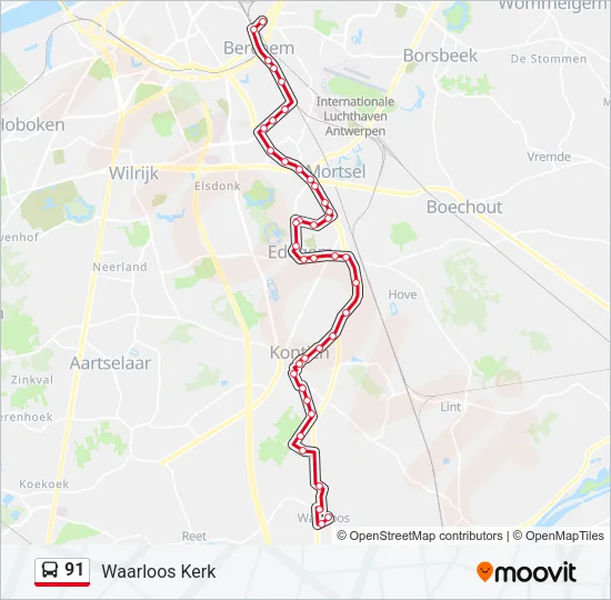 91 Bus Line Map