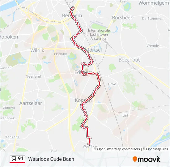 91 Bus Line Map