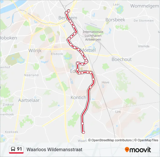 91 Bus Line Map