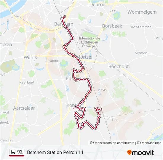 92 Bus Line Map