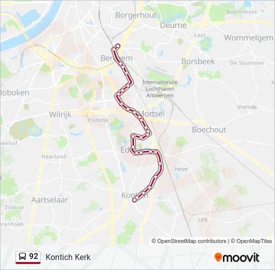 92 Bus Line Map
