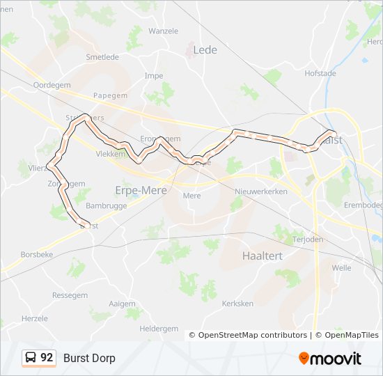 92 Route: Stops & Maps - Dorp