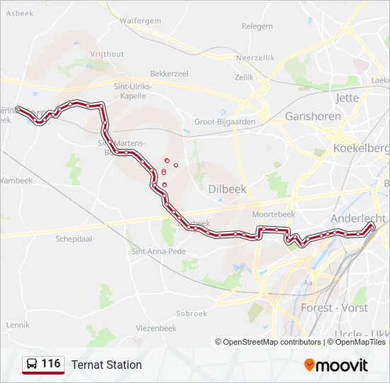 116 Bus Line Map