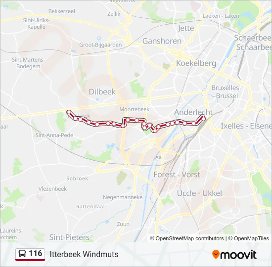 116 Bus Line Map