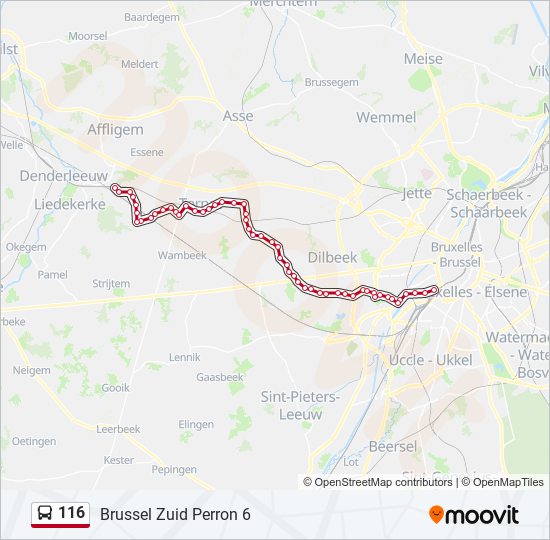 116 Route Dienstregelingen Haltes En Kaarten Brussel Zuid Perron 6