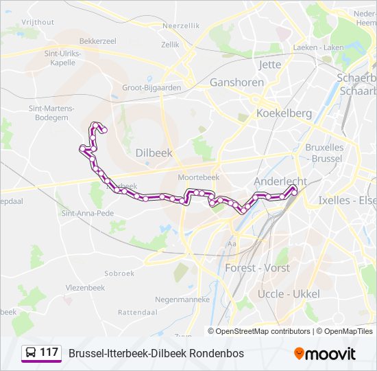 117 bus Line Map