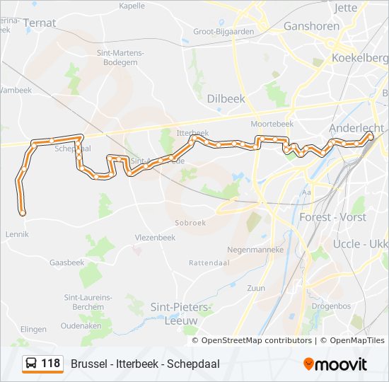 118 bus Line Map