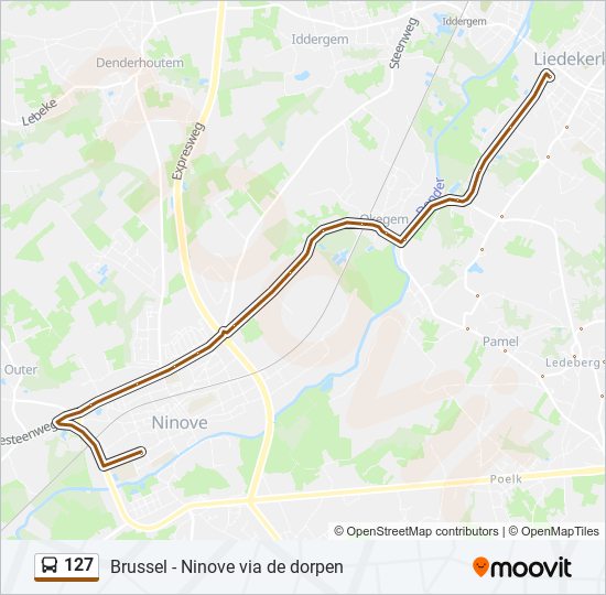 127 bus Line Map