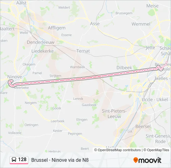 128 Bus Line Map