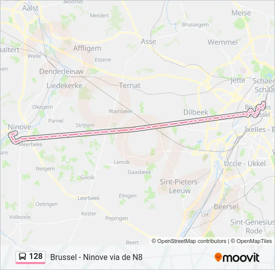 128 Bus Line Map