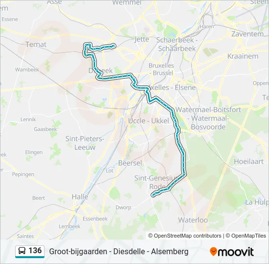 136 Bus Line Map