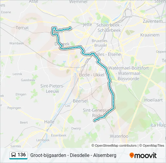 136 Bus Line Map
