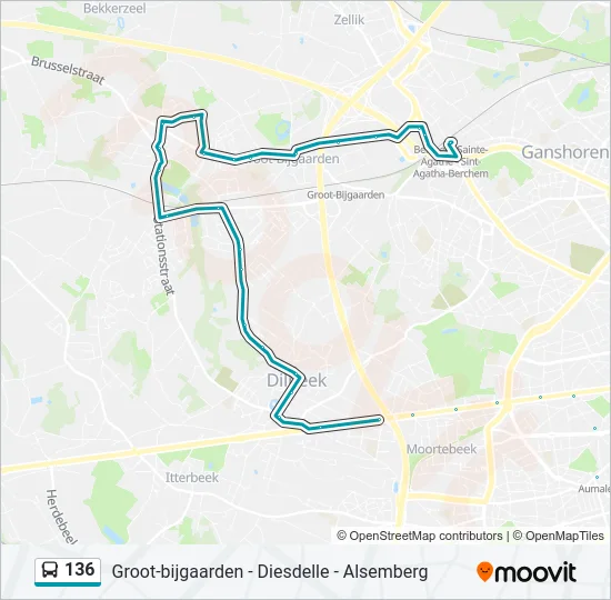 136 Bus Line Map