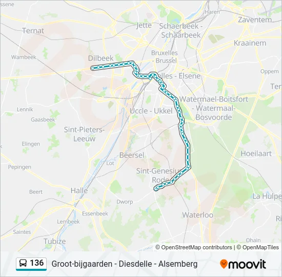 136 Bus Line Map