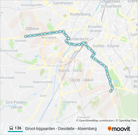 136 Bus Line Map