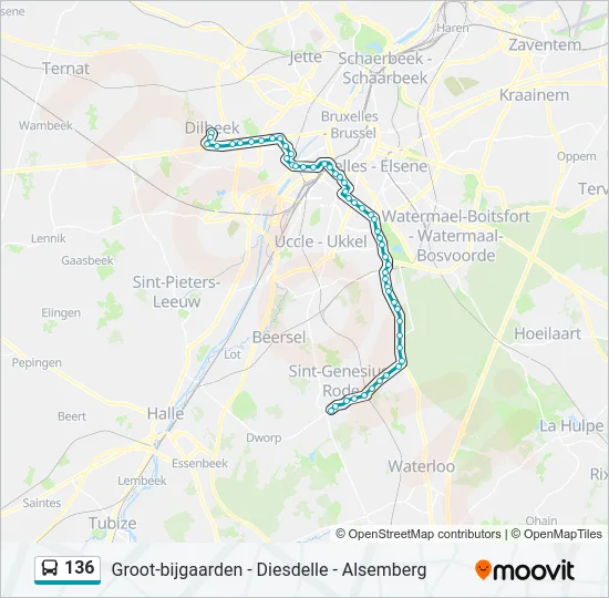 136 Bus Line Map
