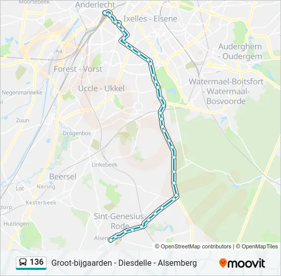 136 Bus Line Map
