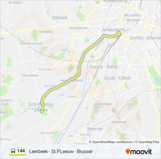 144 bus Line Map