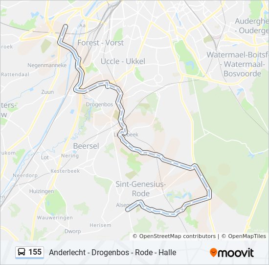 Gevoel van schuld Praten tegen Pebish 155 Route: dienstregelingen, haltes en kaarten - Alsemberg Winderickxplein  (Bijgewerkt)