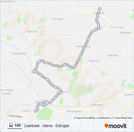 160 bus Line Map