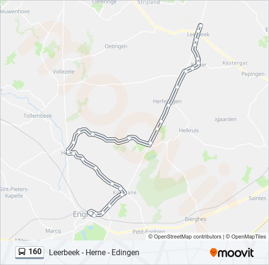 Plan de la ligne 160 de bus