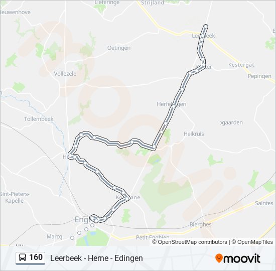 160 bus Line Map