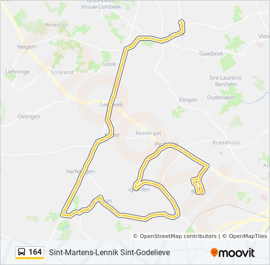 Plan de la ligne 164 de bus