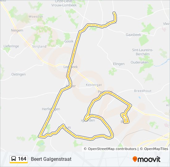 164 bus Line Map