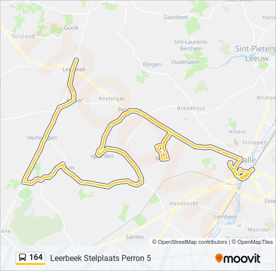 164 bus Line Map