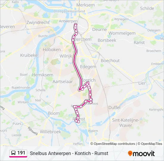 191 Bus Line Map