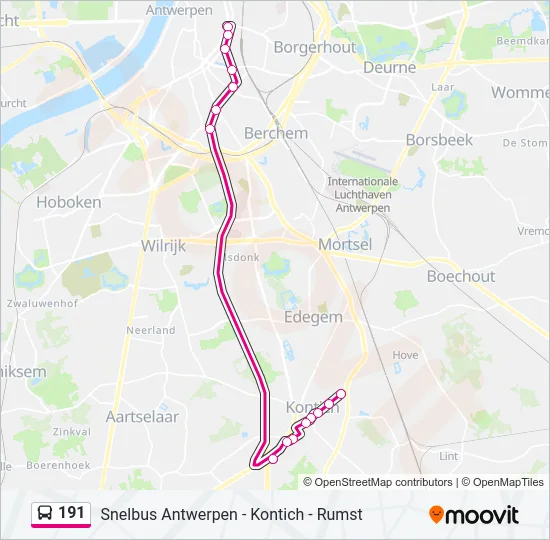 191 Bus Line Map