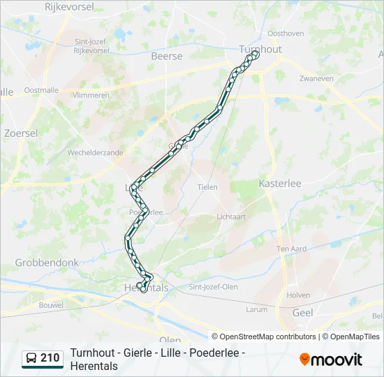 210 Bus Line Map
