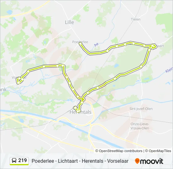 219 Bus Line Map