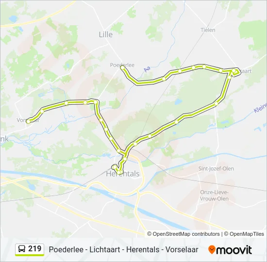 219 Bus Line Map