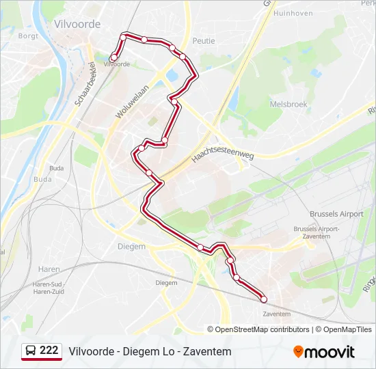 222 Bus Line Map